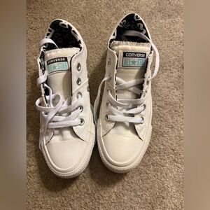 New Converse Black and White Heart Pattern Sneakers on the inside